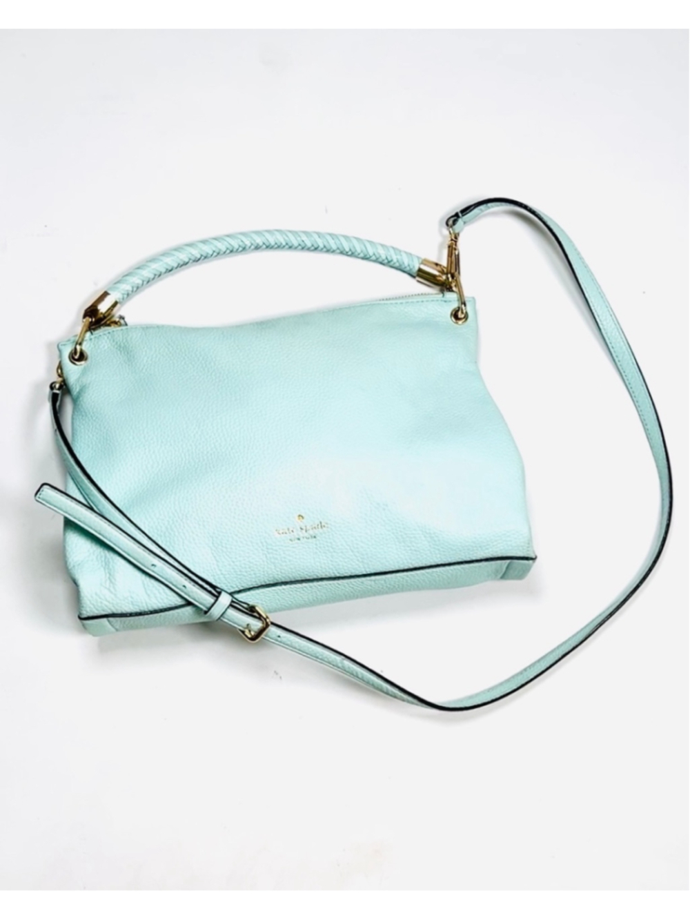 Kate Spade Womans Crossbody Bag One Size Light Turquoise Aqua Blue Gold